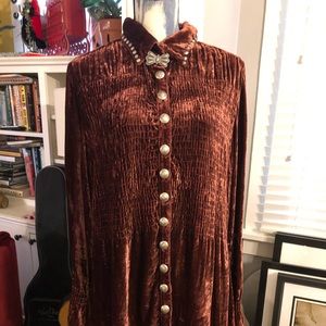 Johnny Was L Ladies Rust Velvet dress/tunic